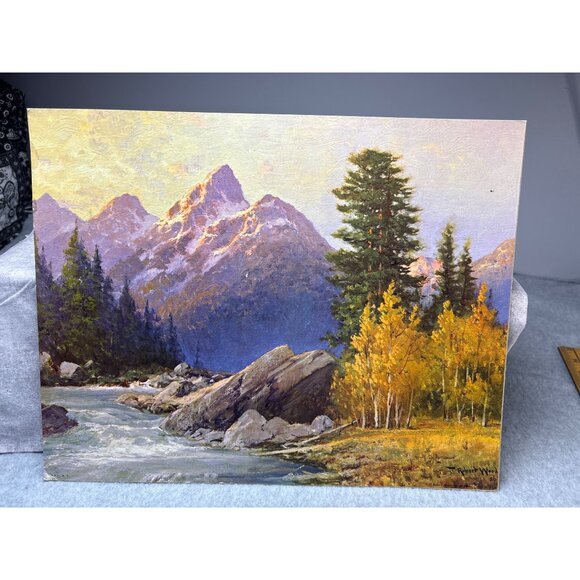 Robert Wood 1956 Grand Teton Litho Landscape Artwork 14"x11" - Picture 11 of 15